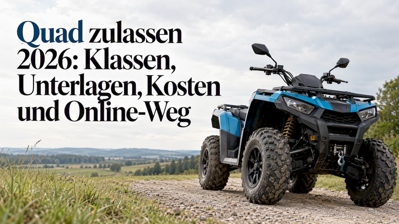 Quad zulassen 2026: Klassen, Unterlagen, Kosten und Online-Weg