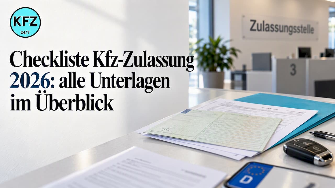 Checkliste Kfz-Zulassung 2026: alle Unterlagen im Überblick