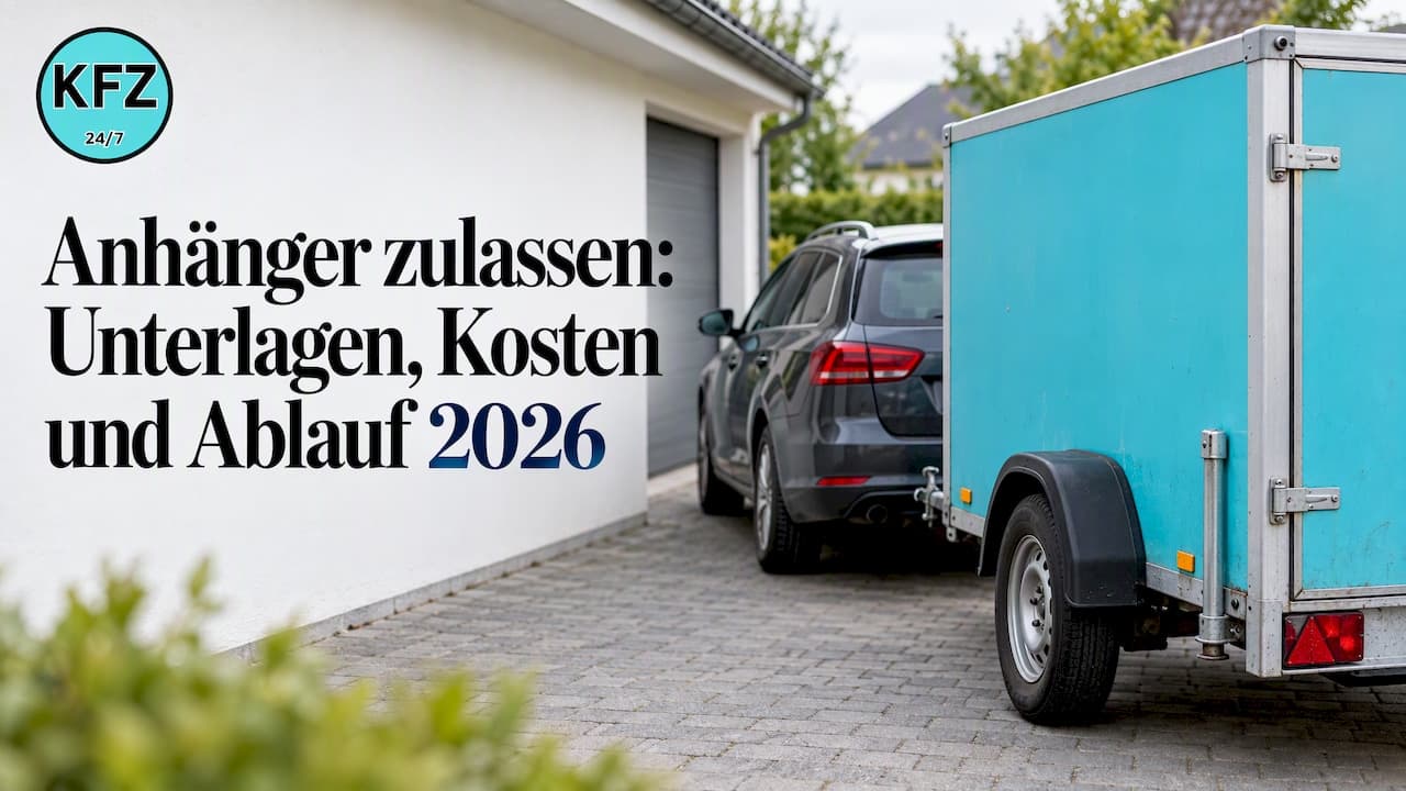 Anhänger zulassen: Unterlagen, Kosten und Ablauf 2026