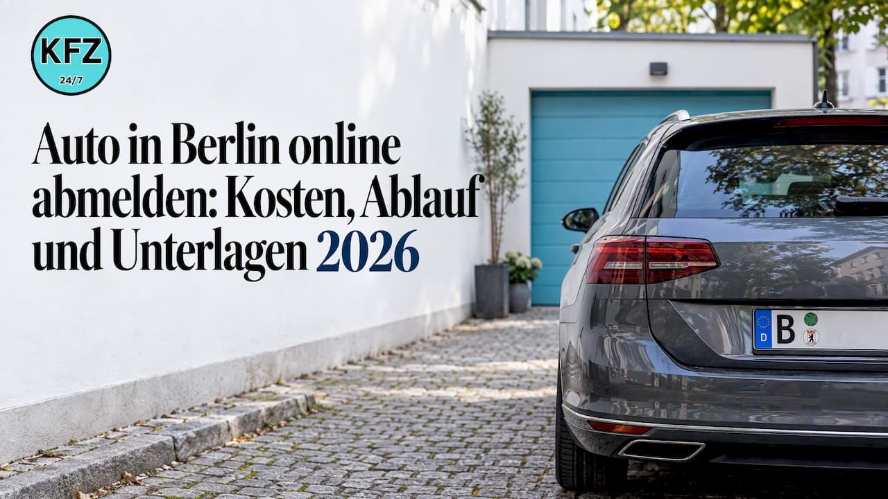 Auto in Berlin online abmelden: Kosten, Ablauf, Unterlagen 2026