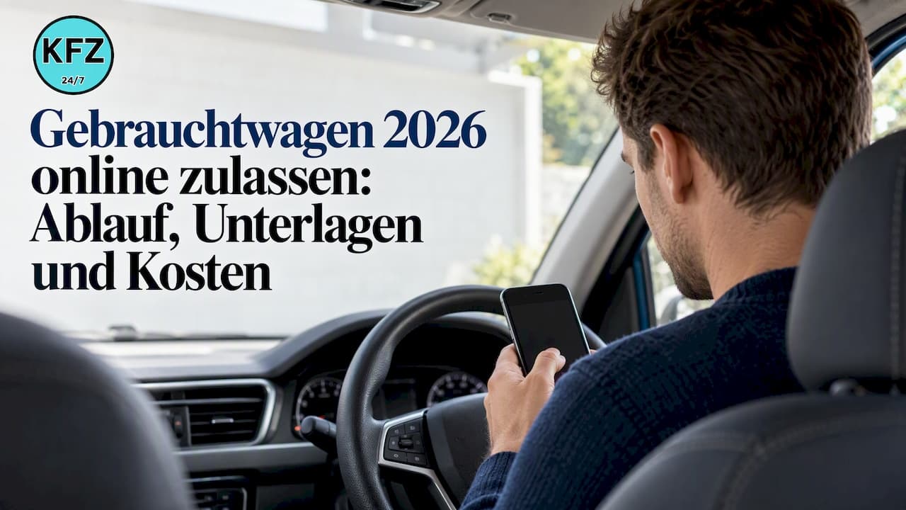 Gebrauchtwagen online zulassen: Ablauf, Unterlagen, Kosten 2026